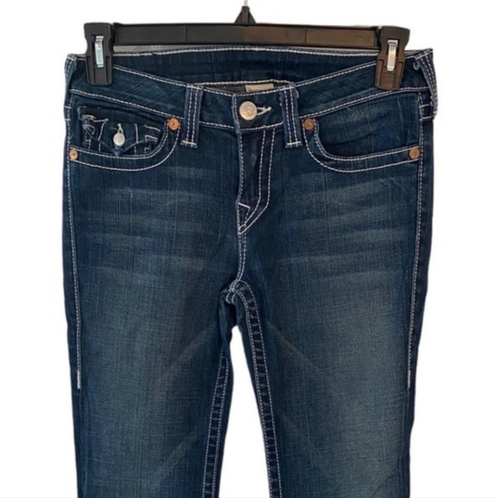 True Religion Women's Becky Bootcut‎ Jeans Dark Blue Stretch Size 30 - Picture 4 of 6